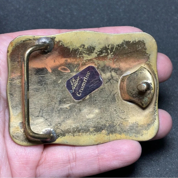 El Arturo Bronze Crumrine Inc Vintage Floral Buckle Solid Gold Tone Men’s Buckle - Picture 4 of 9